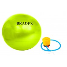 Мяч для фитнеса Bradex ФИТБОЛ-65 с насосом салатовый SF 0720