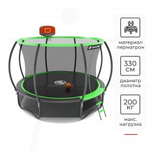 Батут Jump Power Pro Inside Basket 12 ft green